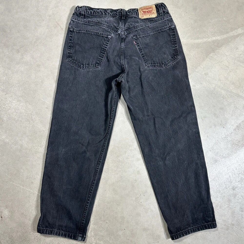 VTG Levi's Jeans Mens 38x30 Faded Black Denim 550 Relaxed 90s Made in USA